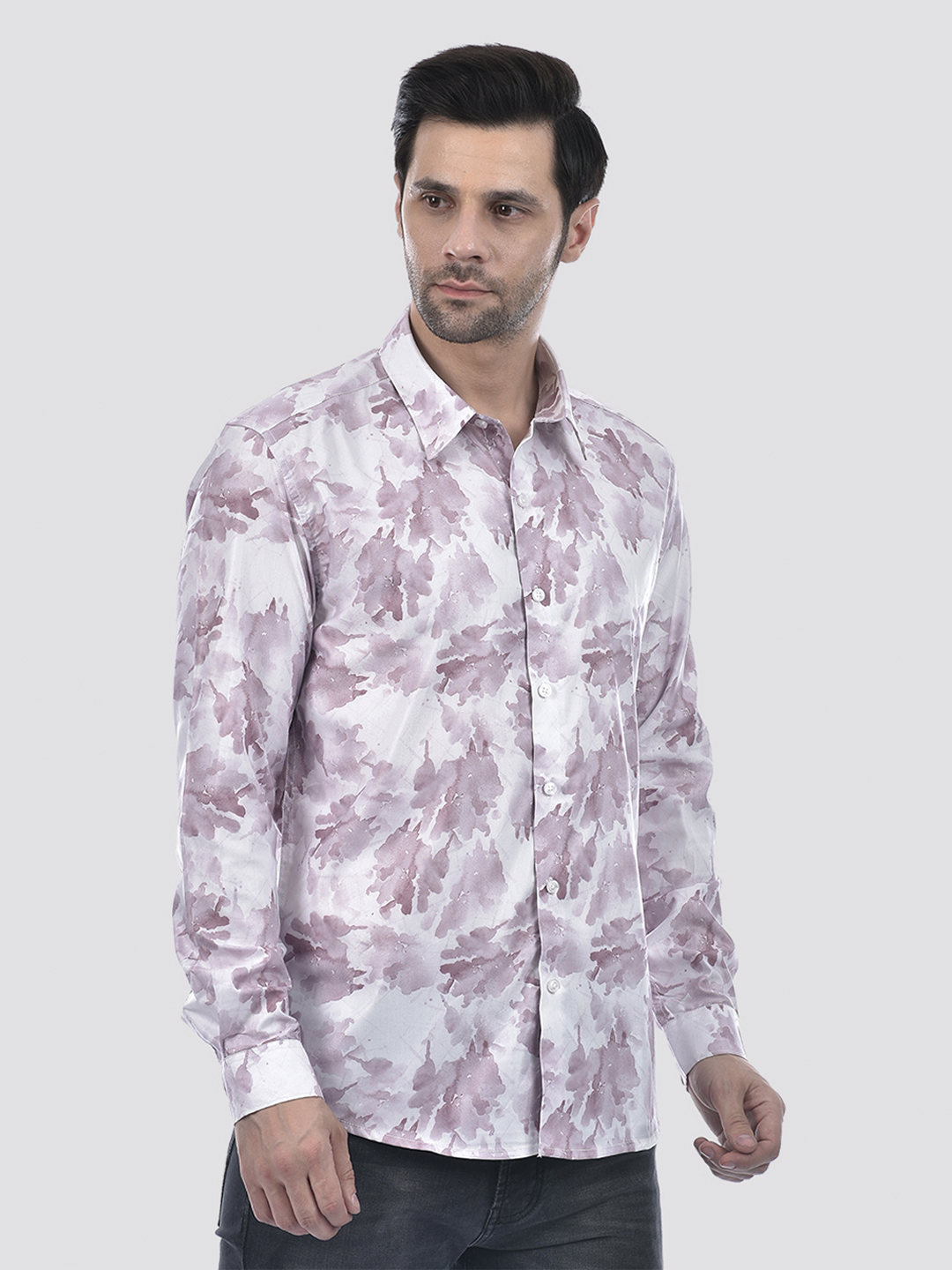 Numero Uno Men Abstract Purple Shirt